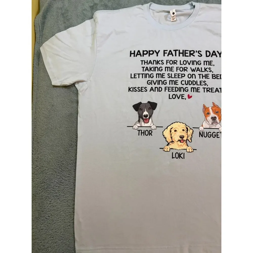 Father’s Day Dog Graphic T-Shirt XXL Light Blue Custom Pet Shirt - Picture 5 of 7